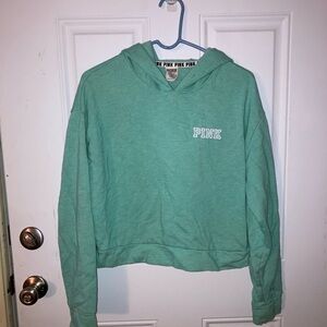 PINK Victoria's Secret Women's Green Hoodie Sweater